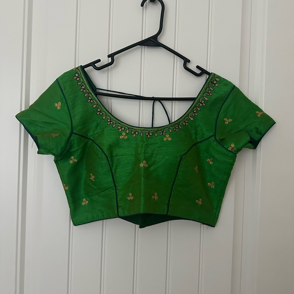 Green Embroidered Women's Top